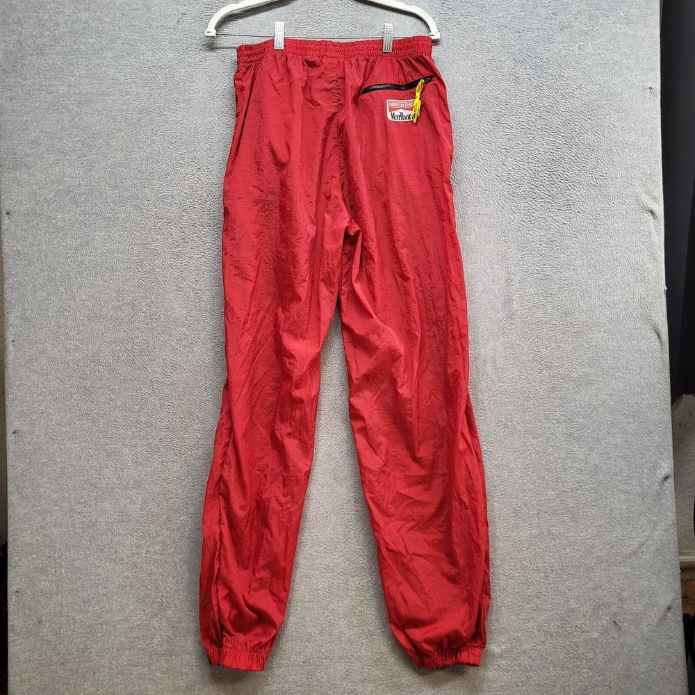 VINTAGE Marlboro Men Activewear Pants Large Red Windbreaker Y2K READ